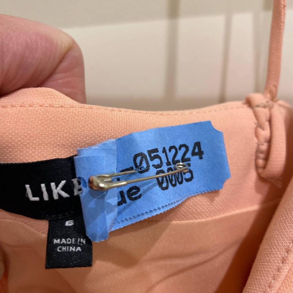 Likely long peach dress